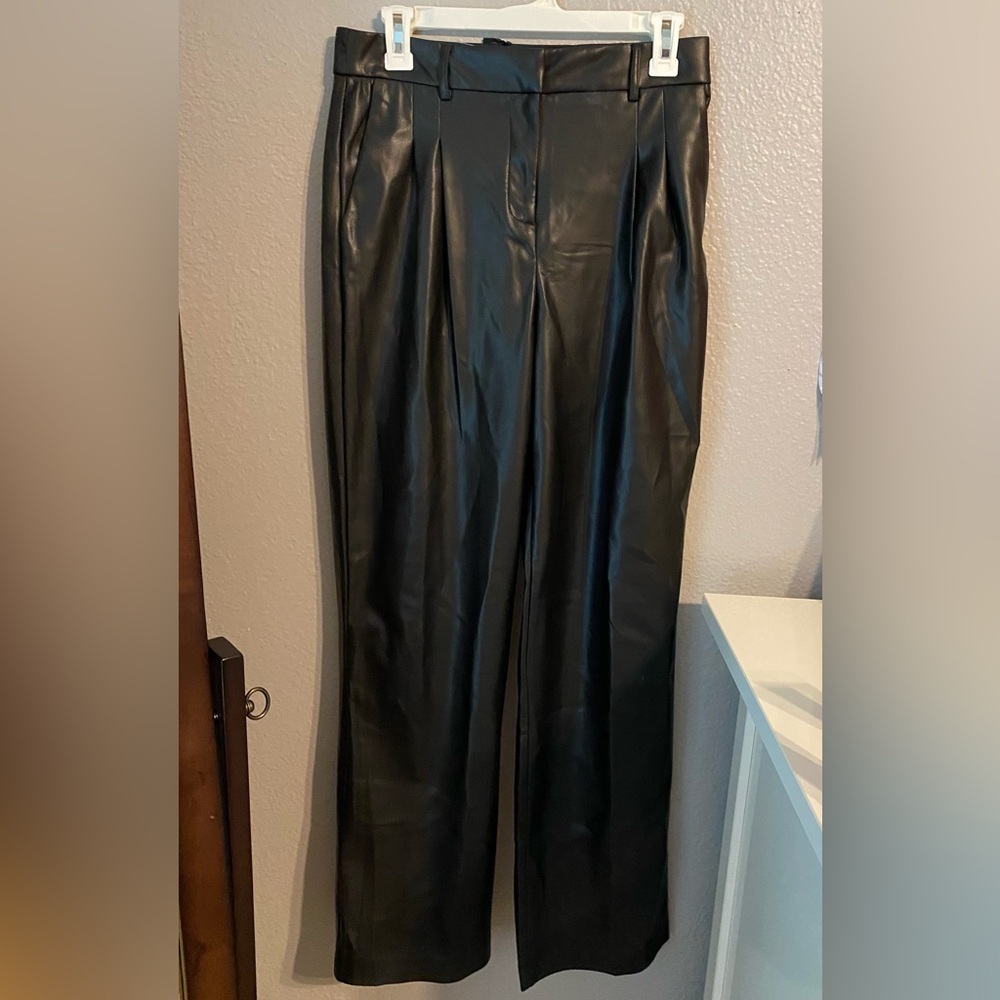 Wide leg House of Harlow 1960 vegan leather pants